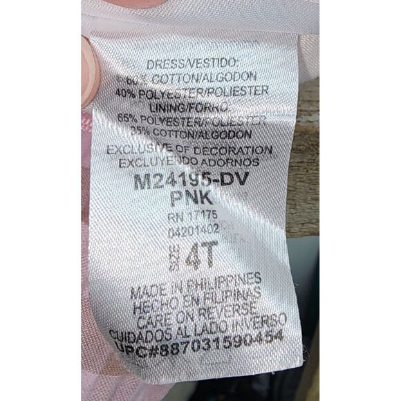 Toddler Girls Bobbie Jean Checked Pink Brown Dress 4T Bow Details Easter Spring - Picture 5 of 5